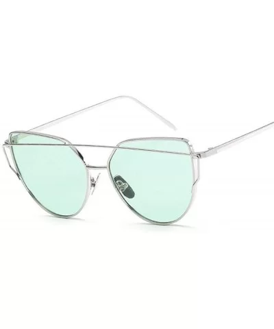 New Fashion Cat Eye Sunglasses Women Luxury Brand Design Mirror Lens C17 - C16 - CC18YR27MUS $6.09 Aviator