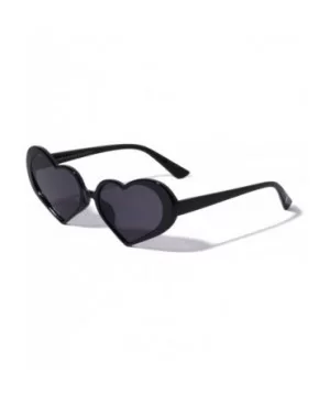 Amour Retro Heart Shaped Fashion Sunglasses - Black - CT196MRWDY6 $12.12 Butterfly