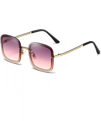 Women Sunglasses Fashion Gold Grey Drive Holiday Square Non-Polarized UV400 - Gold Purple - C618R093YKG $9.52 Square