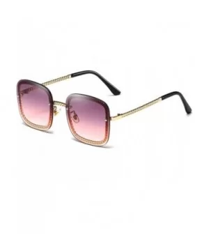 Women Sunglasses Fashion Gold Grey Drive Holiday Square Non-Polarized UV400 - Gold Purple - C618R093YKG $9.52 Square