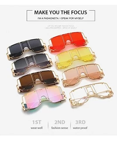 sunglasses 902 personality protection windproof - Gold/Chanpagne - CH199GXQMUK $8.27 Square