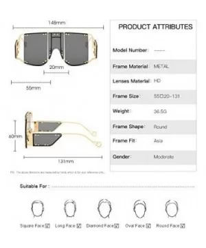 sunglasses 902 personality protection windproof - Gold/Chanpagne - CH199GXQMUK $8.27 Square