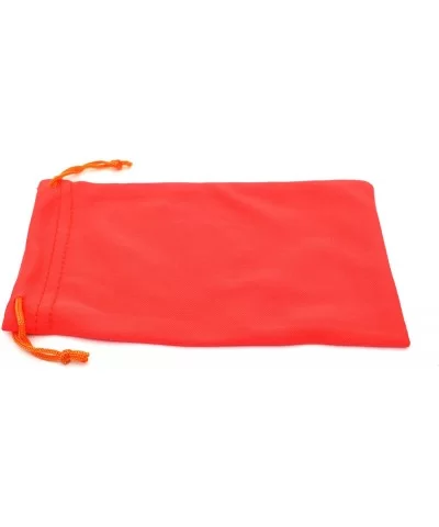 Drawstring Neon Color Microfiber Cloth Eyewear Pouch - Red Orange - C61956UWUE5 $7.71 Rectangular