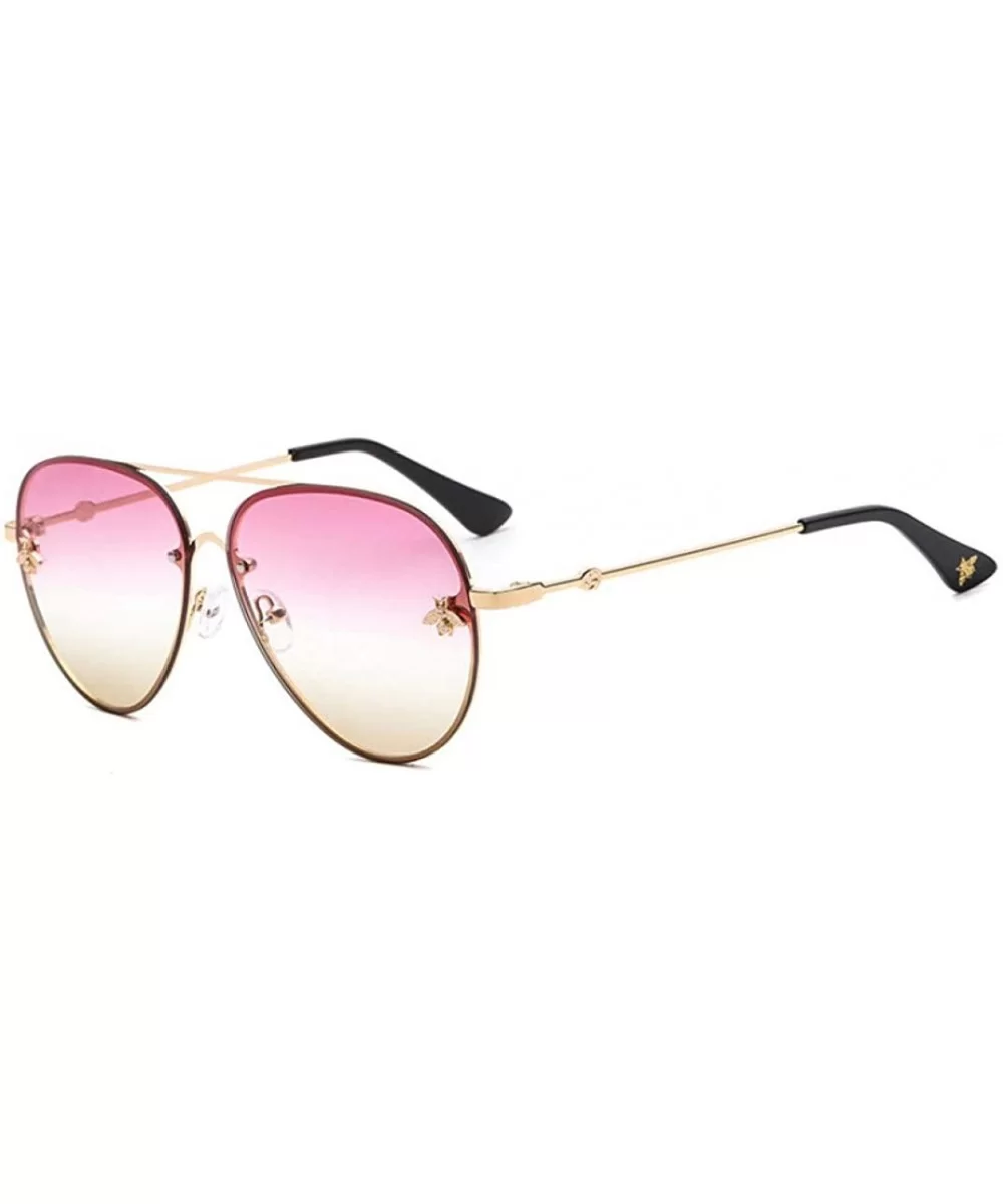 Eyewear Pilot Little Bee Sunglasses Men Women Metal Frame Vintage Glasses Fashion Shades - Purple - C118TTAXDMD $13.15 Wayfarer