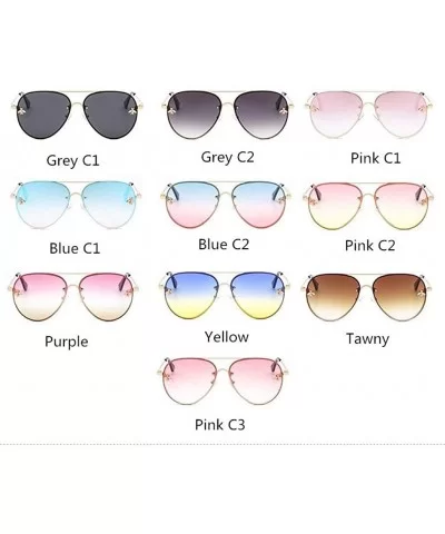 Eyewear Pilot Little Bee Sunglasses Men Women Metal Frame Vintage Glasses Fashion Shades - Purple - C118TTAXDMD $13.15 Wayfarer