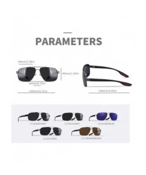 Square Frame Polarized Sunglasses for Men TR90 Elastic Leg UV400 - C5brown - C1199HYK587 $8.48 Square