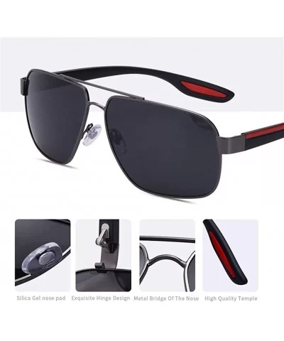 Square Frame Polarized Sunglasses for Men TR90 Elastic Leg UV400 - C5brown - C1199HYK587 $8.48 Square