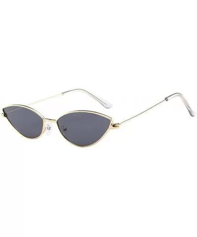 Small Frame Cat Eye Oval Retro Vintage Sunglasses (B) - CO18G8MC0U0 $4.93 Cat Eye