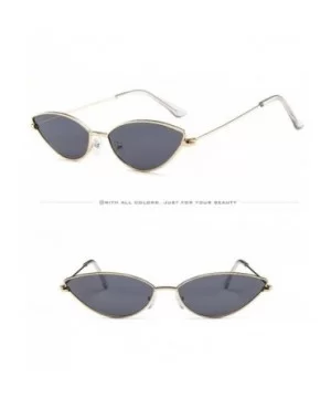 Small Frame Cat Eye Oval Retro Vintage Sunglasses (B) - CO18G8MC0U0 $4.93 Cat Eye