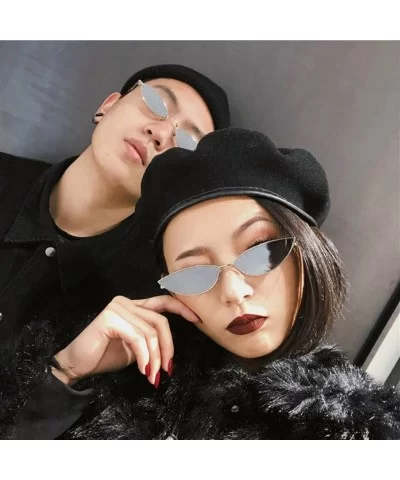 Small Frame Cat Eye Oval Retro Vintage Sunglasses (B) - CO18G8MC0U0 $4.93 Cat Eye