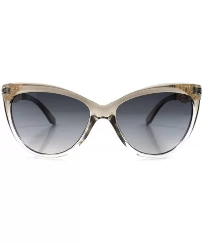 High-End Celebrity Fashion Stylish Sexy Designer Cat Eye Sunglasses - Gray Transparent - CE18WHD097N $9.71 Cat Eye