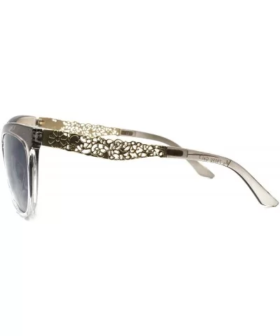 High-End Celebrity Fashion Stylish Sexy Designer Cat Eye Sunglasses - Gray Transparent - CE18WHD097N $9.71 Cat Eye