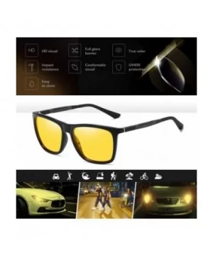 High Definition Polarized Sunglasses for Men Anti-Glare Aviator Driving Vision Glasses(black) - CD193NC0O63 $13.40 Square