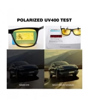 High Definition Polarized Sunglasses for Men Anti-Glare Aviator Driving Vision Glasses(black) - CD193NC0O63 $13.40 Square