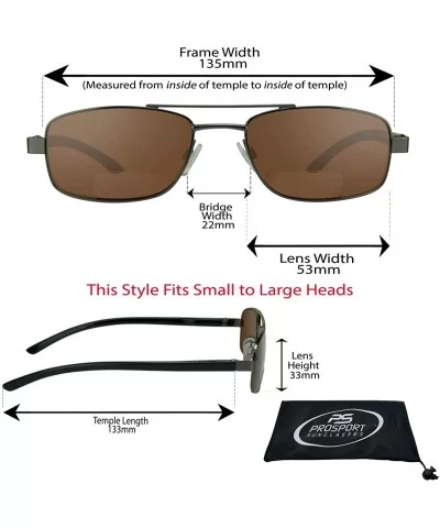 Square Aviator Bifocal Sunglasses with HD Blue Light Blocking- Grey or Amber Lenses. - CS11K1LLASP $12.36 Aviator