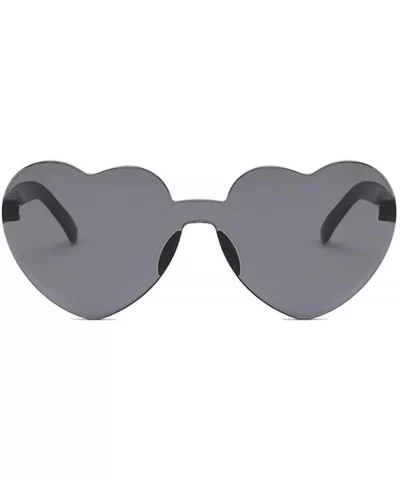 New Fashion Cute Sexy Retro Love Heart Rimless Sunglasses Women Luxury Rose Red - Double Gray - C818XAL7K5U $5.41 Rimless