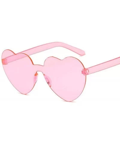 New Fashion Cute Sexy Retro Love Heart Rimless Sunglasses Women Luxury Rose Red - Double Gray - C818XAL7K5U $5.41 Rimless