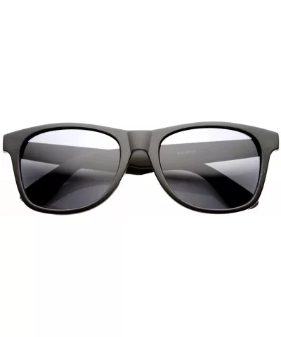 Mens Retro Classic Clean Plastic Horned Rimmed Sunglasses - Matte-black Smoke - CT11Y9LOK5T $8.02 Wayfarer