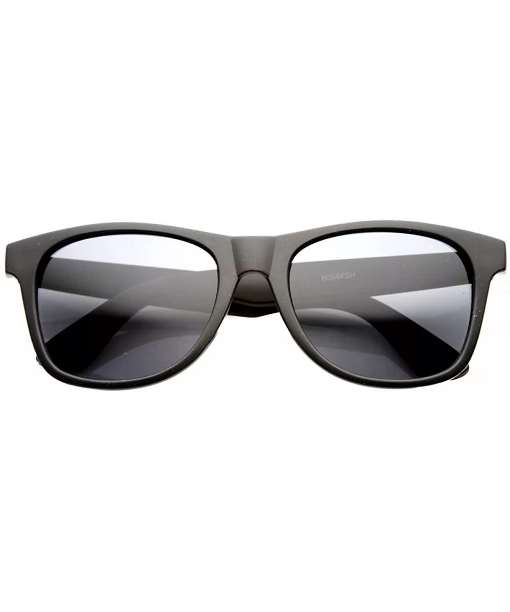 Mens Retro Classic Clean Plastic Horned Rimmed Sunglasses - Matte-black Smoke - CT11Y9LOK5T $8.02 Wayfarer