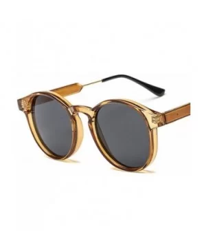 Unisex Retro Round Sunglasses Women Yellow Transparent Frame Circle Glasses - C6 - CR18W4EEZOH $22.31 Round