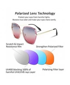 Vintage Womens Polarized Hexagon Sunglasses Gradient 100% UV Protection B2516 - 2 - CF18XRGGCUE $11.84 Oversized