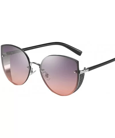 Men Women Cat Eye Oversize Frame Sunglasses Retro Vintage Steam Punk Glasses - D - CP18TWZ4GC8 $8.45 Cat Eye