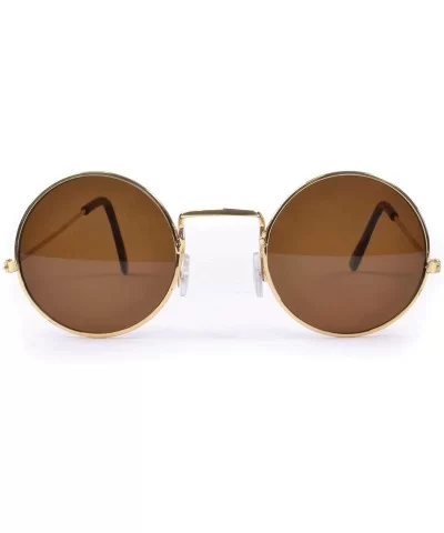 John Lennon Hippie Style Round Dark Brown/ Black Sunglasses - CT1126T062R $4.54 Round