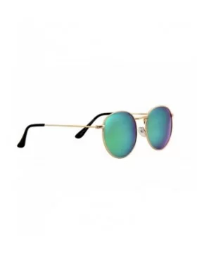 Unisex Sunglasses Modern Stylish Round Metal Frame Trendy Mirrored Lens - CL18O7KNKR2 $5.27 Goggle