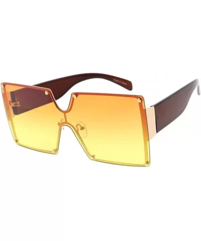 Retro Fashion Ultra Bold Square Frame Thick Sunglasses - Yellow - CO18ASAHC57 $10.41 Square