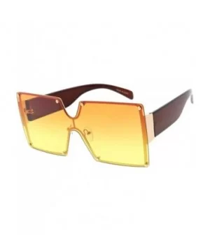 Retro Fashion Ultra Bold Square Frame Thick Sunglasses - Yellow - CO18ASAHC57 $10.41 Square