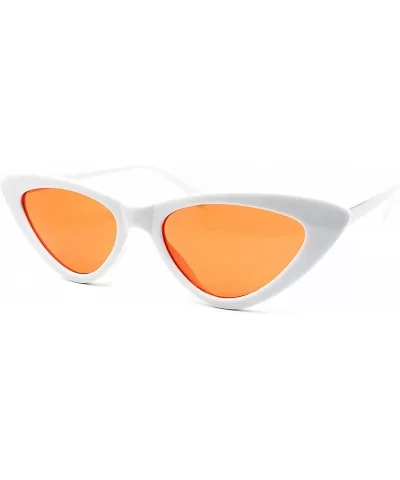 A3329 Clout Goggles Cat Eye Vintage Mod Style Retro Kurt Cobain Sunglasses - White/ Orange - CB18D94SYX4 $9.88 Goggle