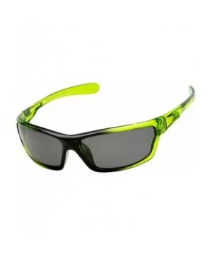 Polarized Wrap Around Sports Sunglasses - Green - Smoke - C418DE8KELN $10.38 Wrap