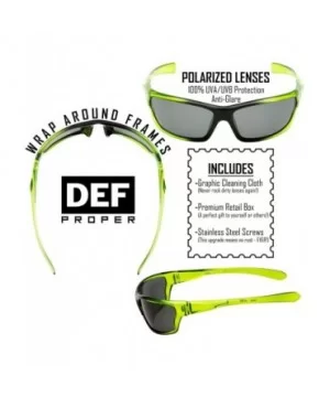 Polarized Wrap Around Sports Sunglasses - Green - Smoke - C418DE8KELN $10.38 Wrap