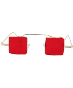 Vintage Square Small Metal Frame Sunglasses Tinted Lens Shades - .Gold-red - C118I3GT5ZW $8.54 Square