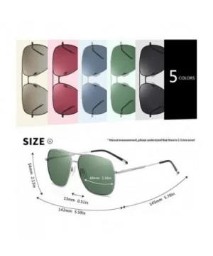 Men's Square Polarized Sunglasses Metal Frame Fashion Driving Fishing Sun Glasses for Male UV400 - CZ199KSDGSQ $12.21 Rectang...