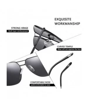 Men's Square Polarized Sunglasses Metal Frame Fashion Driving Fishing Sun Glasses for Male UV400 - CZ199KSDGSQ $12.21 Rectang...