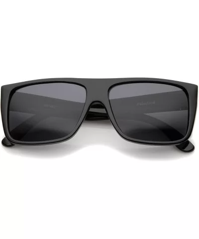 Classic Old School Easy E Flat Top Polarized Lens Sunglasses 57mm - Black / Smoke Polarized - CW12NDVYR1M $7.99 Square