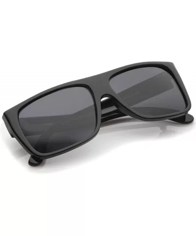 Classic Old School Easy E Flat Top Polarized Lens Sunglasses 57mm - Black / Smoke Polarized - CW12NDVYR1M $7.99 Square