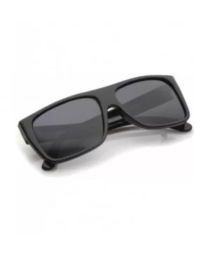 Classic Old School Easy E Flat Top Polarized Lens Sunglasses 57mm - Black / Smoke Polarized - CW12NDVYR1M $7.99 Square