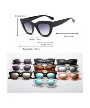 Retro Cateye Sunglasses for Women Mirrored Lens UV400 Shades - Transparent Grey/Little Grey - CY18IE7N62K $8.61 Oversized