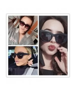 Retro Cateye Sunglasses for Women Mirrored Lens UV400 Shades - Transparent Grey/Little Grey - CY18IE7N62K $8.61 Oversized