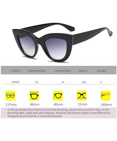 Retro Cateye Sunglasses for Women Mirrored Lens UV400 Shades - Transparent Grey/Little Grey - CY18IE7N62K $8.61 Oversized