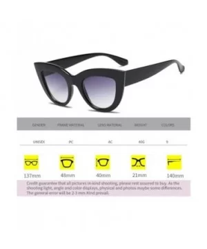 Retro Cateye Sunglasses for Women Mirrored Lens UV400 Shades - Transparent Grey/Little Grey - CY18IE7N62K $8.61 Oversized