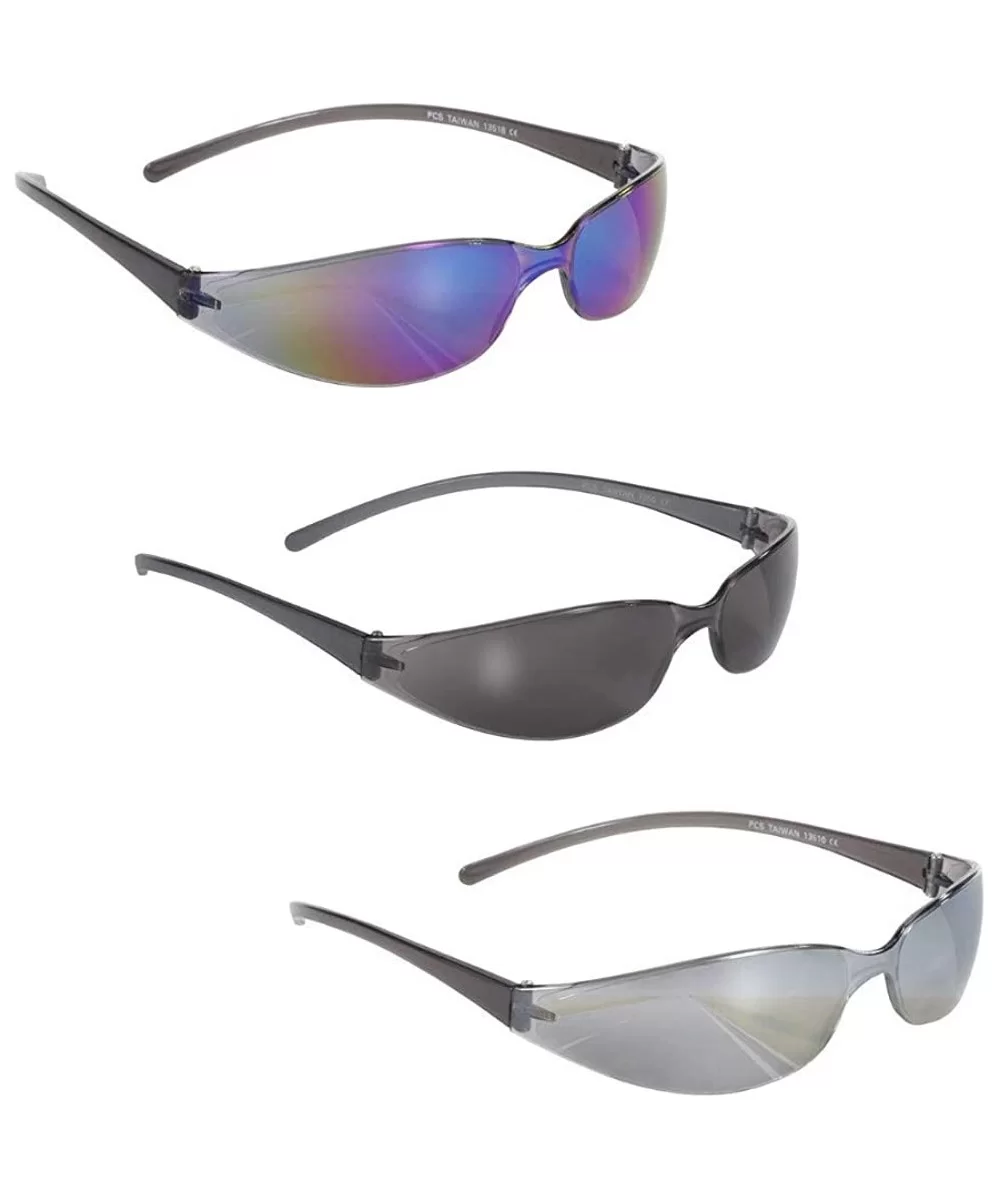 Skinny Joes Slim Sunglasses 3-Pack Smoke - Silver Mirror and Colored Mirror Lenses - C8198A94QD0 $23.25 Oval