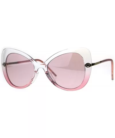 Womens Butterfly Designer Fashion Diva 90s Sunglasses - Clear Pink - CS189IUA54Z $9.36 Butterfly