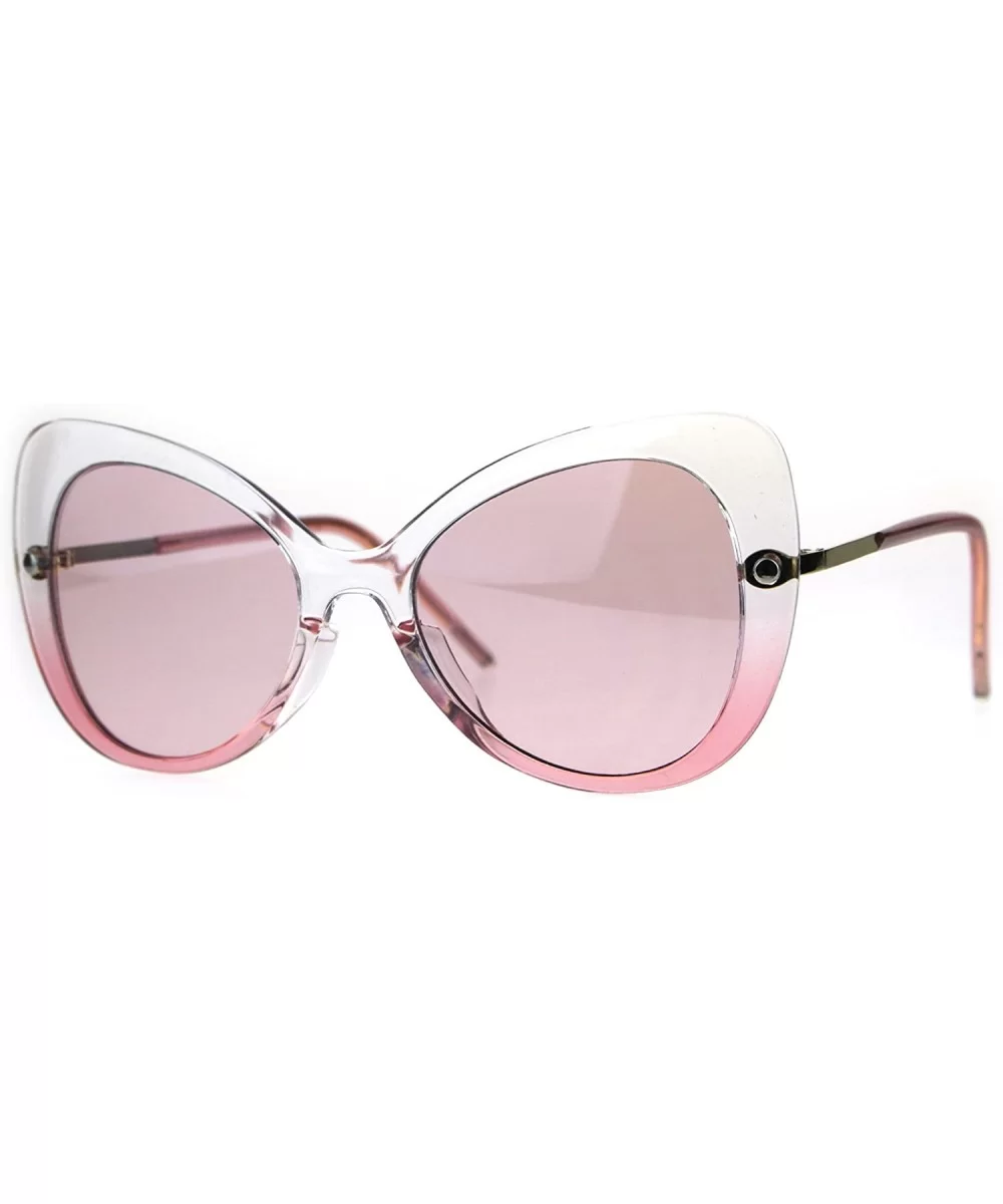 Womens Butterfly Designer Fashion Diva 90s Sunglasses - Clear Pink - CS189IUA54Z $9.36 Butterfly