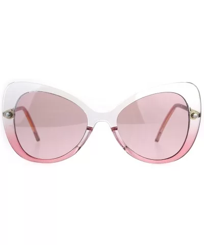 Womens Butterfly Designer Fashion Diva 90s Sunglasses - Clear Pink - CS189IUA54Z $9.36 Butterfly