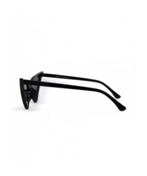 Womens Futuristic Triangular Thin Plastic 80s Cat Eye Sunglasses - All Black - CJ195SNYNK4 $5.55 Cat Eye