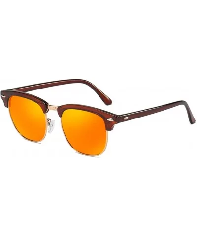 Sunglasses Polarized Antiglare Anti ultraviolet Travelling - Orange - CL18WS2ZOET $22.77 Square