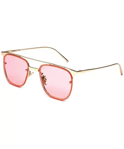 Colorful color metal sunglasses - Pink Color - CR12JTH0BRD $46.78 Goggle